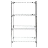 Metro A336C Super Adjustable Super Erecta 4-Shelf Chrome Wire Stationary Starter Shelving Unit - 18" x 36" x 63"