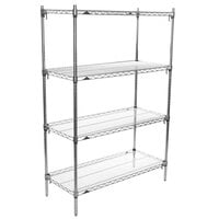 Metro A346C Super Adjustable Super Erecta 4-Shelf Chrome Wire Stationary Starter Shelving Unit - 18" x 42" x 63"