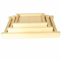 Medium Carved Shiraki Wood Sushi Serving Board - 16 1/2 inch x 10 1/4 inch