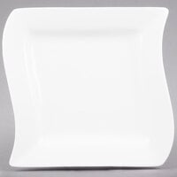 CAC MIA-16 Miami 10 1/2" Bone White Square Porcelain Plate - 12/Case