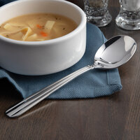 Acopa Harmony 6 7/8 inch 18/8 Stainless Steel Extra Heavy Weight Bouillon Spoon - 12/Case