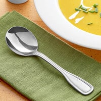 Acopa Saxton 6 5/16 inch 18/0 Stainless Steel Heavy Weight Bouillon Spoon - 12/Case