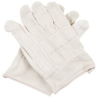 Men's Heavy Weight Cotton Double Palm Work Gloves with Burlap Lining - Large - Pair - 12/Pack