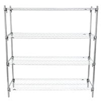 Metro A366C Super Adjustable Chrome 4-Shelf Stationary Shelving Unit - 18" x 60" x 63"