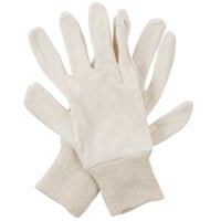 Women's Natural Cotton Reversible Jersey Gloves - Large - 12/Pack