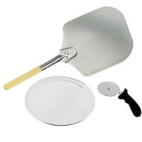 Pizza Oven Peel, Cutter, and 12 inch Aluminum Tray Pizza Oven Accessory Kit