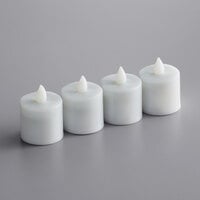 Sterno 60322 2.0 4 Piece 1 3/4 inch Warm White Rechargeable Flameless Tea Light Set with Timer
