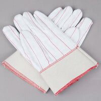 Natural Nap-In Polyester / Cotton Double Palm Work Gloves - Large - 12/Pack