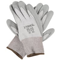 HPPE Gloves with Gray Polyurethane Palm Coating - Large