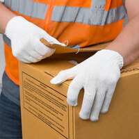Medium Weight White Polyester Work Gloves - Medium - 12/Pack