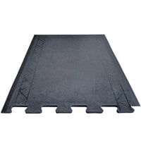 Cactus Mat 2500-RE28 Comfort Zone 2' 4" x 3' Black Interlocking End Anti-Fatigue Mat - 1/2" Thick