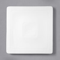 Acopa 9" Square Bright White Porcelain Flat Plate - 6/Case