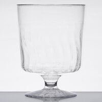 Fineline Flairware 2208 8 oz. 1-Piece Clear Plastic Wine Goblet - 10/Pack