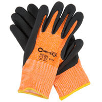 Cordova Cor-Tex Hi-Vis Orange HPPE / Synthetic Fiber Gloves with Black Foam Nitrile Palm Coating - Pair