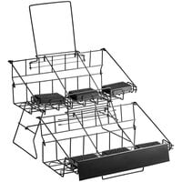 Choice 20 1/4 inch x 23 5/16 inch x 17 3/8 inch Black Wire 6 Compartment Airpot Rack with Drip Trays