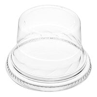 Choice 5-12 oz. Clear Plastic Tall Dome Lid, No Hole - 50/Pack