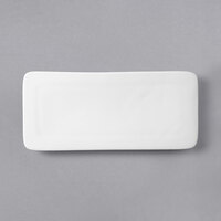 Acopa 10 inch x 5 3/4 inch Rectangular Bright White Porcelain Flat Plate - 12/Case