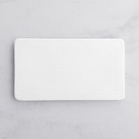 Acopa 10 inch x 5 3/4 inch Rectangular Bright White Porcelain Flat Plate - 12/Case
