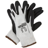 Commander White HPPE / Steel / Glass Fiber Cut Resistant Gloves with Black Foam Nitrile Palm Coating - Extra Large - Pair