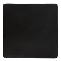 Acopa 9" Square Matte Black Stoneware Flat Plate - 6/Case