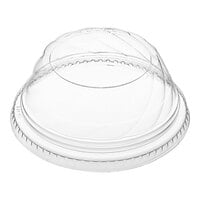 Choice 5-12 oz. Clear Plastic Low Dome Lid, No Hole - 50/Pack