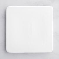 Acopa 6" Square Bright White Porcelain Flat Plate - 12/Case
