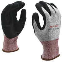 Cordova Machinist Salt and Pepper HPPE / Glass Fiber Cut Resistant Gloves with Black Crinkle Latex Palm Coating - Pair