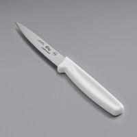 Choice 3 1/2" Smooth Edge Paring Knife with White Handle