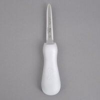 Choice 3 inch Boston Style Oyster Knife with White Hourglass Handle