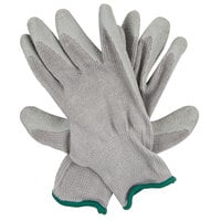 Cor-Grip III Polyester / Cotton Grip Gloves with Gray Crinkle Latex Palm Coating - Large - 12/Pack