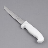 Choice 6 inch Serrated Edge Utility Knife with White Handle