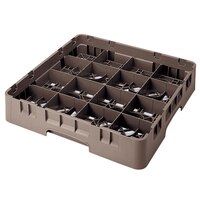 Cambro 16S434167 Camrack 5 1/4 inch High Customizable Brown 16 Compartment Glass Rack