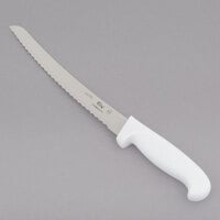Choice 10" Curved Serrated Edge Bread Knife with White Handle