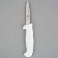 Choice 3 1/4 inch Smooth Edge Paring Knife with White Wide Handle