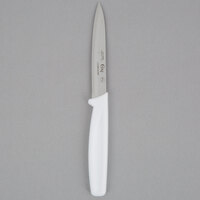 Choice 4" Smooth Edge Paring Knife with White Handle