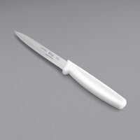 Choice 4" Smooth Edge Paring Knife with White Handle