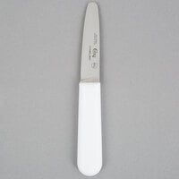 Choice 3 1/4 inch Stainless Steel Clam Knife with White Handle