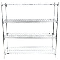 Metro A526C Super Adjustable Super Erecta 4-Shelf Chrome Wire Stationary Starter Shelving Unit - 24" x 30" x 63"