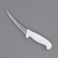 Choice 6" Curved Stiff Boning Knife with White Handles