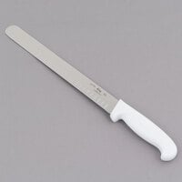Choice 12 inch Granton Edge Slicing Knife with White Handle