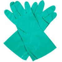 Standard 15-Mil Green Embossed Unsupported Nitrile Gloves - Large - Pair   - 12/Pack
