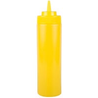 Choice 24 oz. Yellow Wide Mouth Squeeze Bottle - 6/Pack