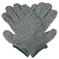 Gray Polyester / Nylon Grip Gloves with Two-Sided Criss-Cross PVC Coating - Extra Large - 12/Pack