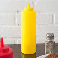 Choice 24 oz. Yellow Squeeze Bottle   - 6/Pack