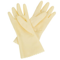 Premium 18-Mil Natural Embossed Unsupported Latex Gloves - Medium - Pair   - 12/Pack
