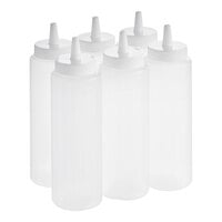 Choice 8 oz. Clear Squeeze Bottle   - 6/Pack