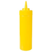 Choice 12 oz. Yellow Wide Mouth Squeeze Bottle   - 6/Pack
