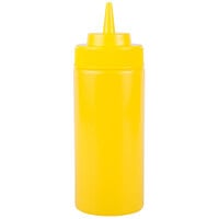 Choice 16 oz. Yellow Wide Mouth Squeeze Bottle   - 6/Pack