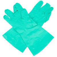 Standard 11-Mil Green Embossed Unsupported Nitrile Gloves - Medium - Pair   - 12/Pack