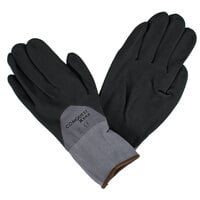 Conquest Xtra Gray Nylon / Spandex Gloves with Black Foam Nitrile / Polyurethane Palm Coating - Large - Pair - 12/Pack